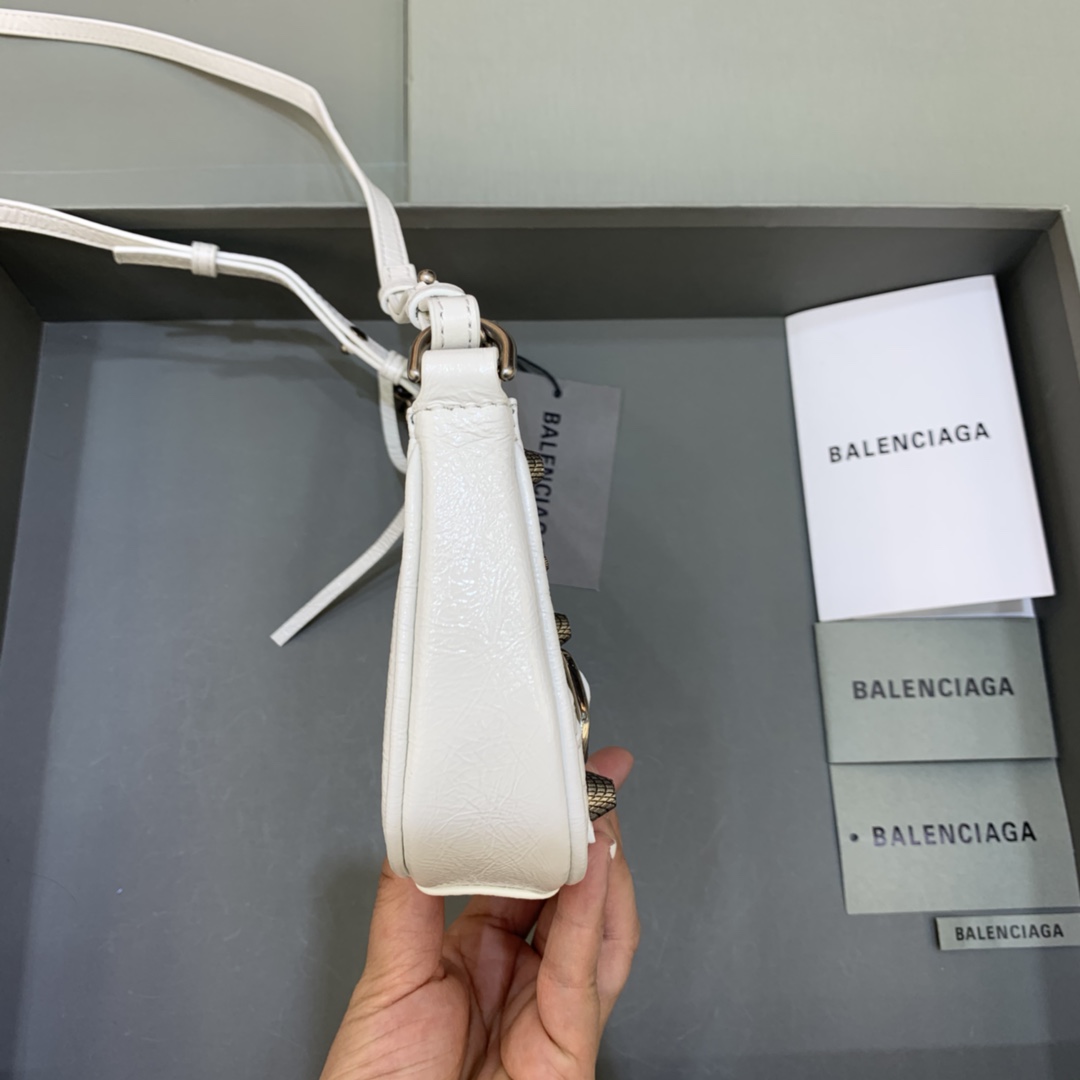 Balenciaga Le Cagole Mini Bag With Chain Shoulder Bag White